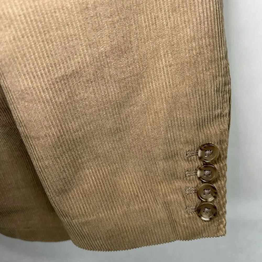 Banana Republic Corduroy Blazer Mens Size Large Tan Brown Three Button Lined